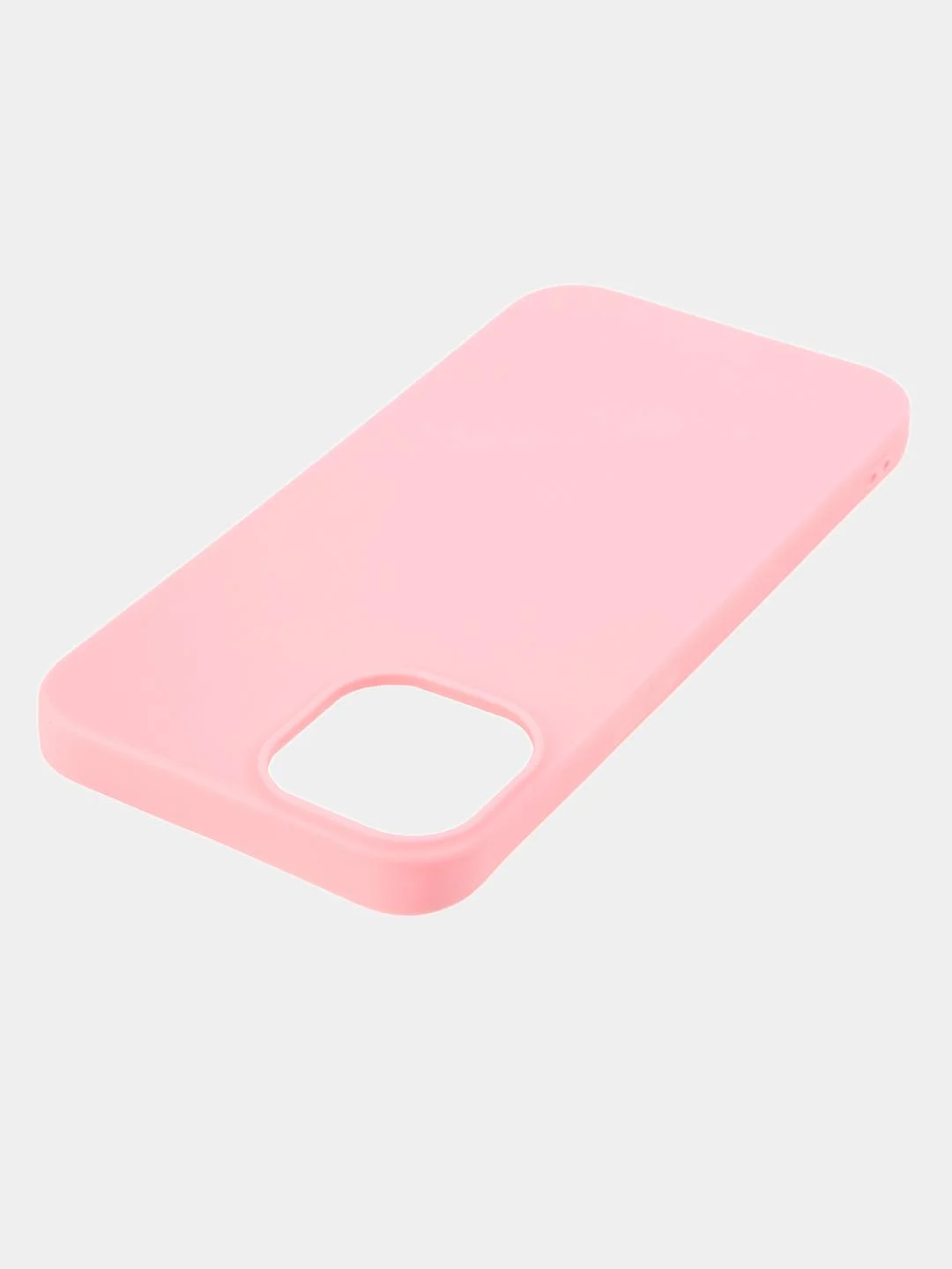 Розовый силиконовый чехол КАРТОФАН для Apple iPhone 13 матовый тонкий, бортик-защита вокруг камер