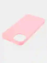 Розовый силиконовый чехол КАРТОФАН для Apple iPhone 13 матовый тонкий, бортик-защита вокруг камер