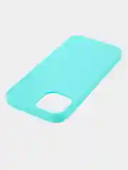 Голубой силиконовый чехол КАРТОФАН для Apple iPhone 13 матовый тонкий, бортик-защита вокруг камер