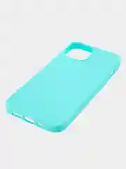 Голубой силиконовый чехол КАРТОФАН для Apple iPhone 13 матовый тонкий, бортик-защита вокруг камер