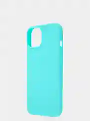 Голубой силиконовый чехол КАРТОФАН для Apple iPhone 13 матовый тонкий, бортик-защита вокруг камер