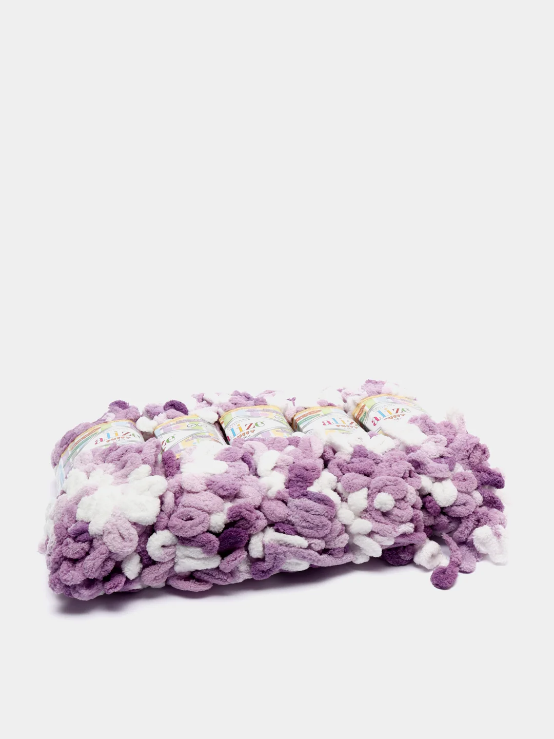 Аметистовый пряжа Alize Puffy Color, петельки, 5 штук, микрополиэстер