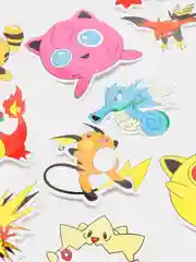 Желтый стикеры Покемон (Pokemon) 2 вида / Аниме Наклейки