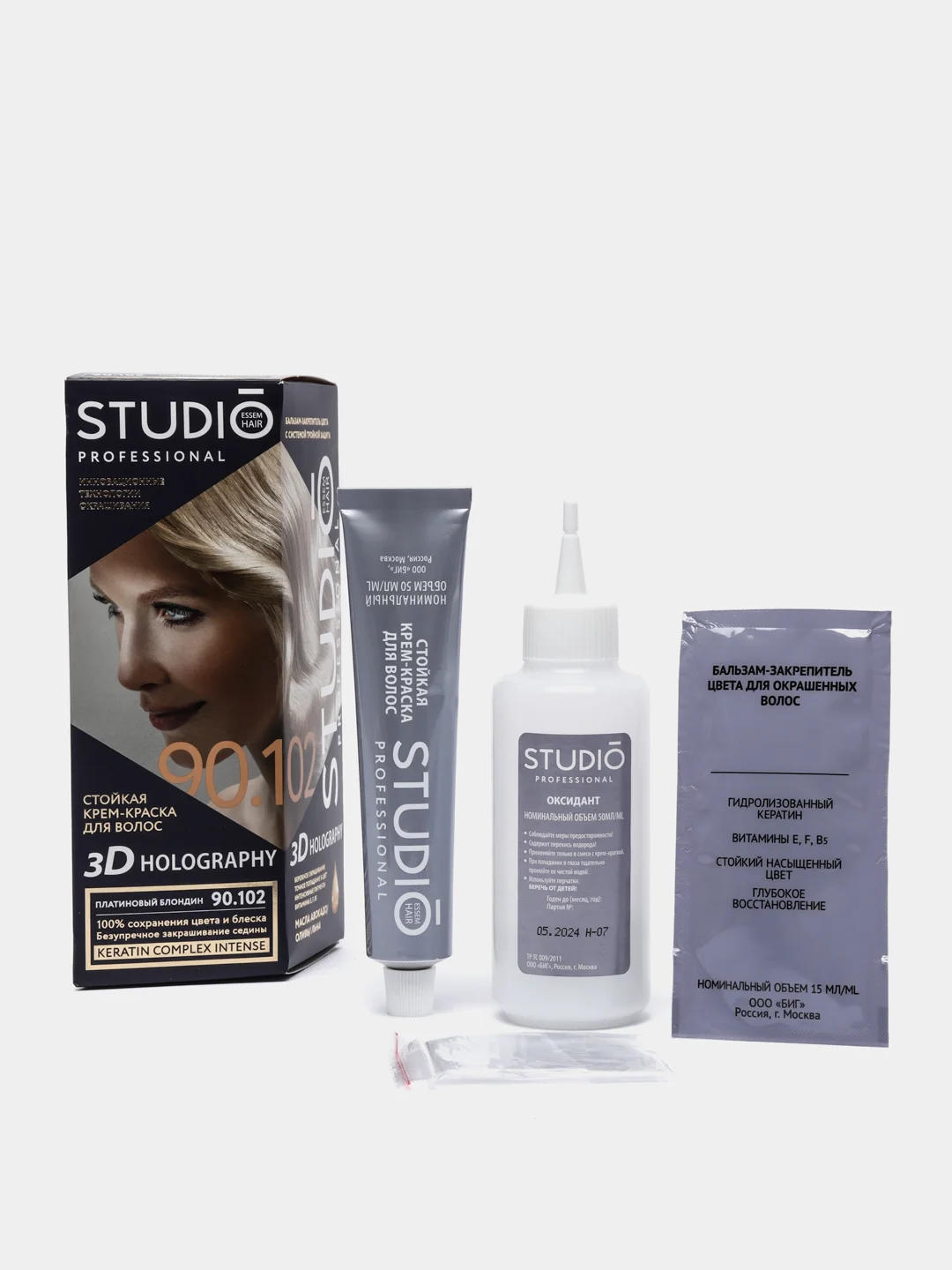 Комплект Studio Professional 3D Holography для окрашивания волос 90.102 платиновый блондин