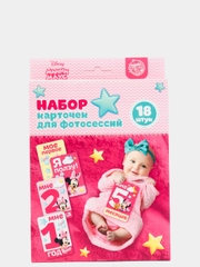 Набор карточек, карточки  для фотосессии малыша по месяцам  "Минни Маус", 12 х 8 см