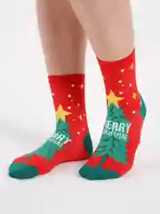 Алый носки плотные из хлопка