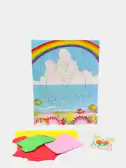 Розовый объемная, стикерная аппликация №3, 3D, 12*17см