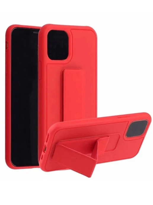 Красный чехол с подставкой держателем для iPhone 12 Pro