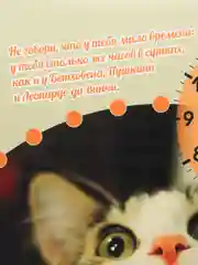 Часы настенные на холсте "Кот. Не говори, что у тебя мало времени"