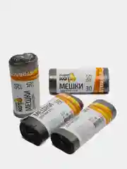 Мешки д/мусора "РЫЖИЙ КОТ" 30л (50шт./рул.), ПНД, черные 310102