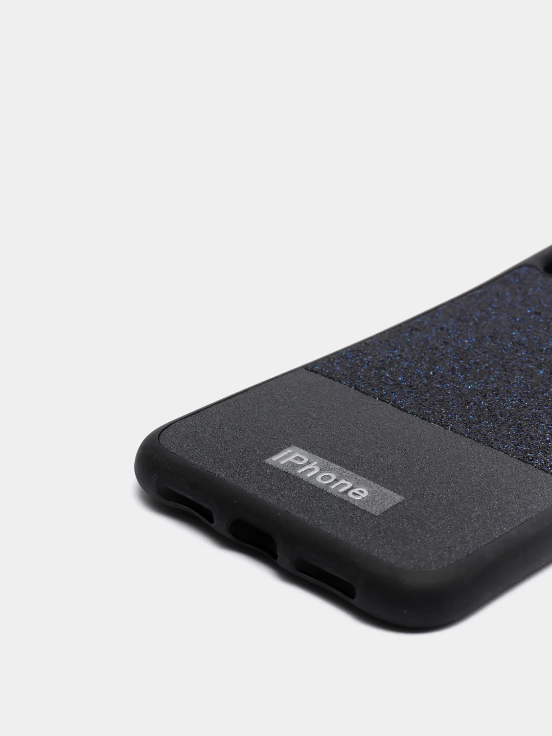 Черный чехол для iPhone XR силиконовый, с блестящими вставками