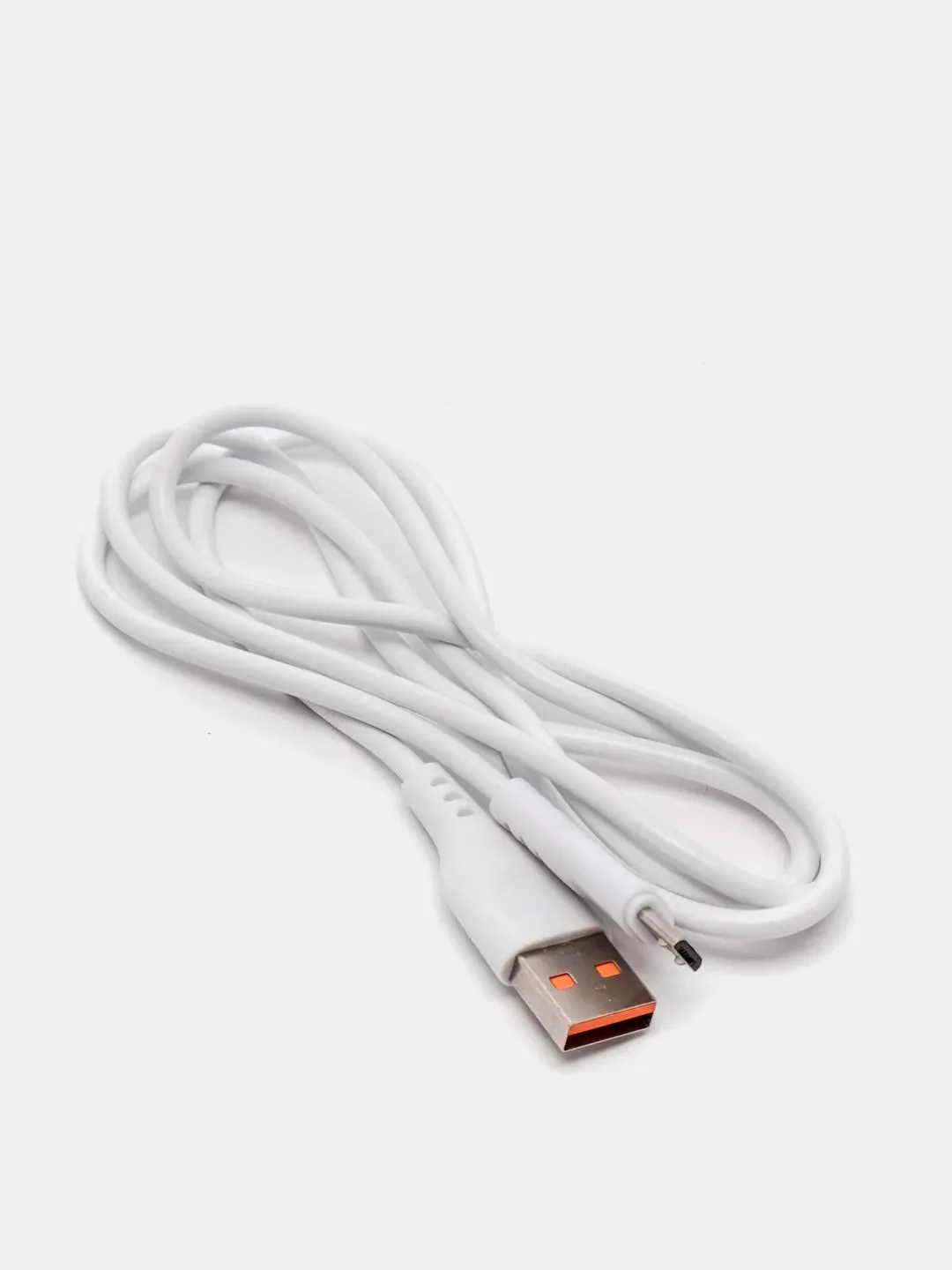 Белый кабель, Шнур, Провод, USB - microUSB, 2.4A, 1м, Denmen D01V, микро усб, микро юсб, андроид