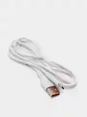 Белый кабель, Шнур, Провод, USB - microUSB, 2.4A, 1м, Denmen D01V, микро усб, микро юсб, андроид