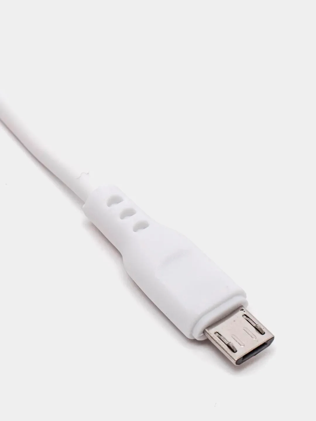 Белый кабель, Шнур, Провод, USB - microUSB, 2.4A, 1м, Denmen D01V, микро усб, микро юсб, андроид