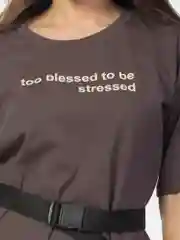 Платье женское too blessed to be stressed коричневое, KLERY
