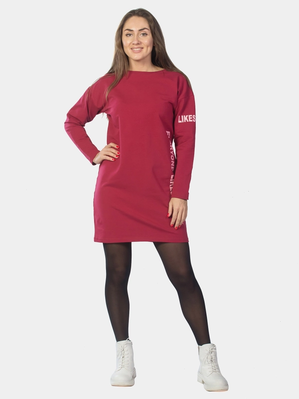 Платье из футера EVERYONE LIKES ФП1406П4 бордовый, KLERY
