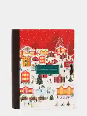 Коричневый коробка-книга деревянная "Новогодняя", 11 видов