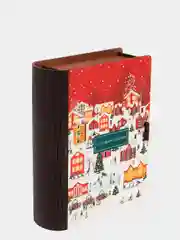 Коричневый коробка-книга деревянная "Новогодняя", 11 видов