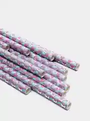 Розовый трубочки для коктейля "Узор", набор 12 шт