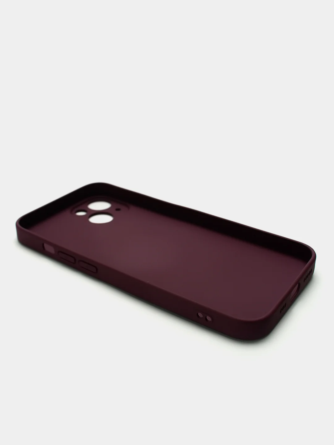Тёмно-бордовый чехол силиконовый со стеклянной панелью для iPhone 13