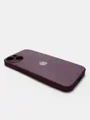 Тёмно-бордовый чехол силиконовый со стеклянной панелью для iPhone 13