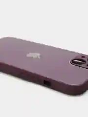 Тёмно-бордовый чехол силиконовый со стеклянной панелью для iPhone 13