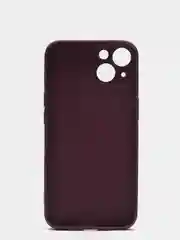 Тёмно-бордовый чехол силиконовый со стеклянной панелью для iPhone 13