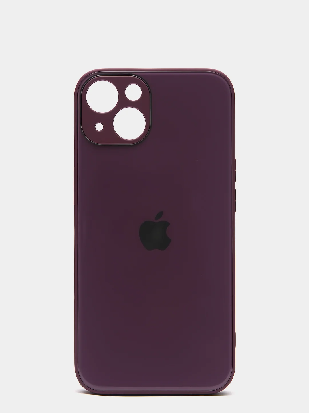 Тёмно-бордовый чехол силиконовый со стеклянной панелью для iPhone 13