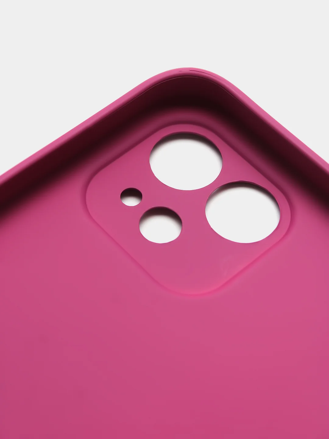 Тёмно-розовый силиконовый чехол для iPhone 12, со стеклянной панелью