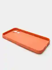 Оранжевый силиконовый чехол для iPhone 12, со стеклянной панелью