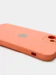 Оранжевый силиконовый чехол для iPhone 12, со стеклянной панелью