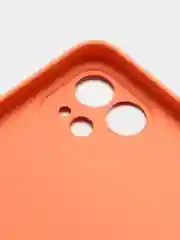 Оранжевый силиконовый чехол для iPhone 12, со стеклянной панелью