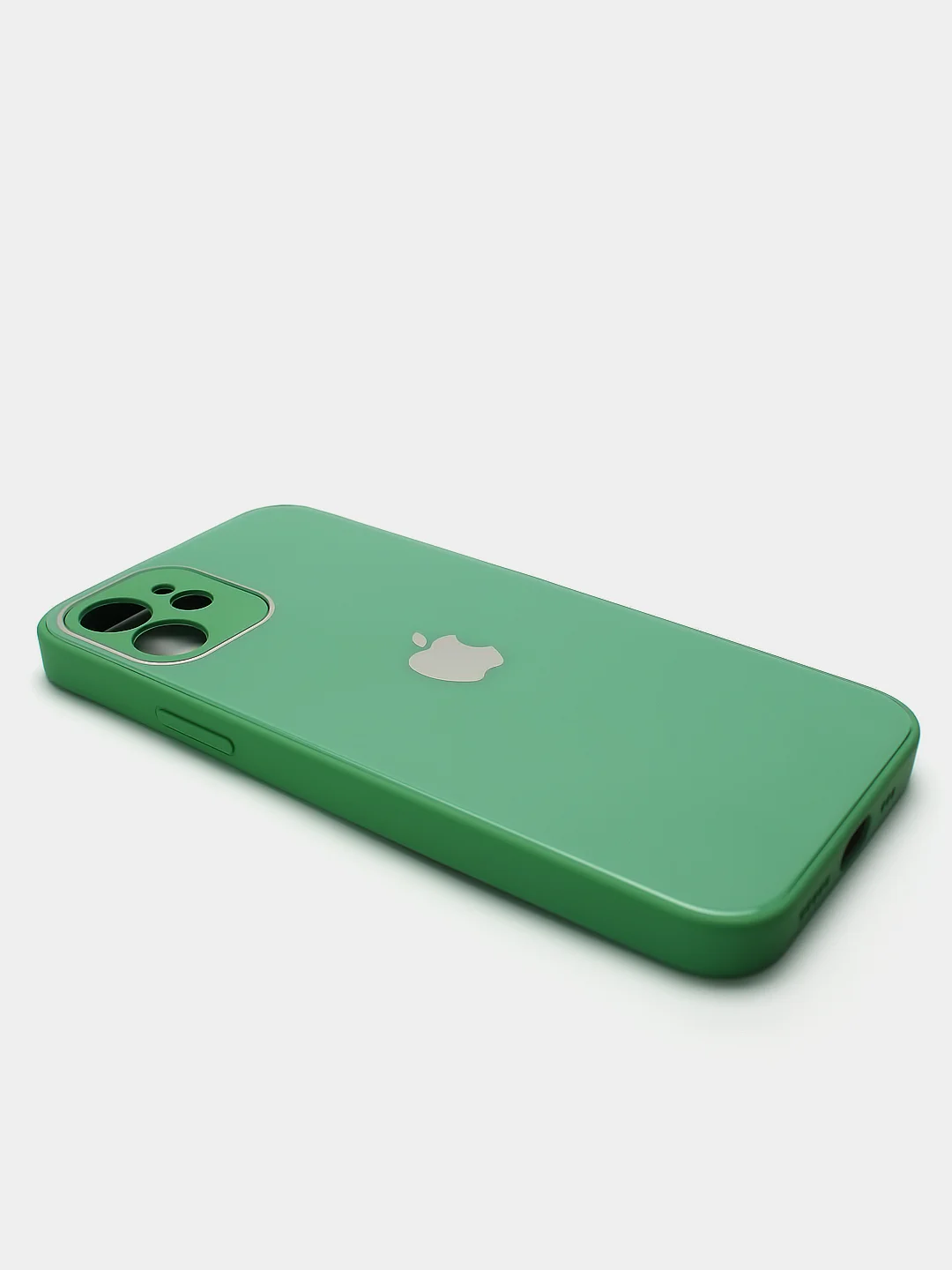 Лесной зеленый силиконовый чехол для iPhone 12, со стеклянной панелью