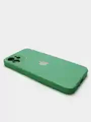 Лесной зеленый силиконовый чехол для iPhone 12, со стеклянной панелью
