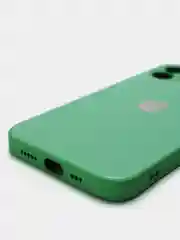 Лесной зеленый силиконовый чехол для iPhone 12, со стеклянной панелью