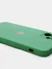 Лесной зеленый силиконовый чехол для iPhone 12, со стеклянной панелью