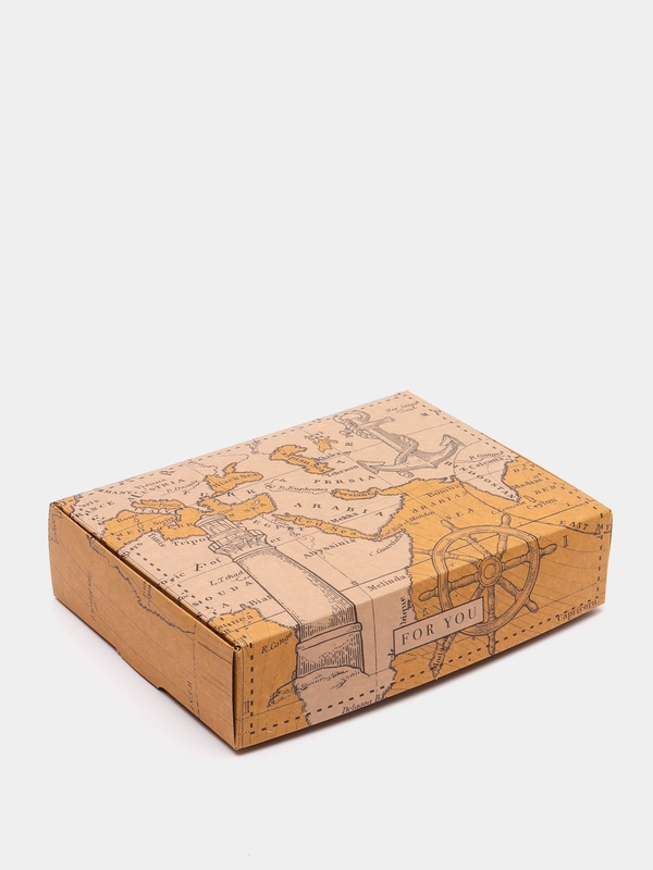 Коробка складная крафтовая Для мужчины, 21 х 15 х 5 см