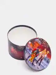 Фиолетовый коробка круглая "С Новым годом", 3 вида