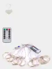 Гирлянда с крючками и пультом от USB белый 2,4 х 2 метра