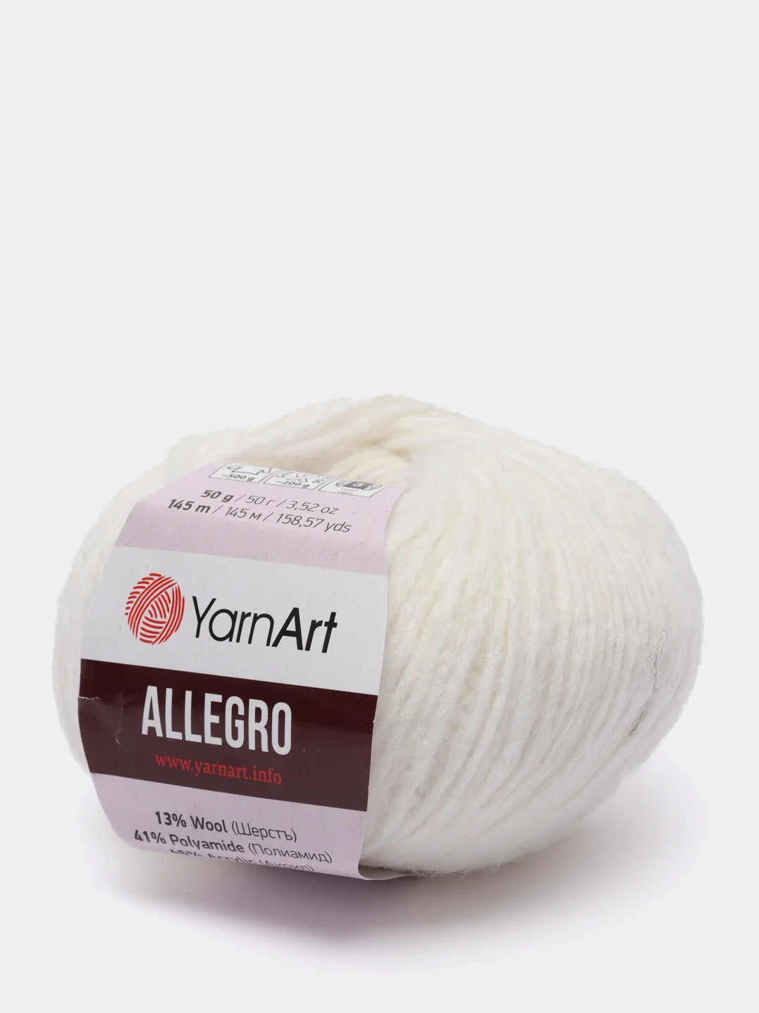 Белый пряжа YarnArt  ALLEGRO