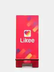 Деревянная подставка под телефон "Likee" ( на красном )
