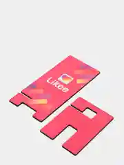 Деревянная подставка под телефон "Likee" ( на красном )