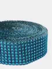 Бирюзовый сетка стразовая