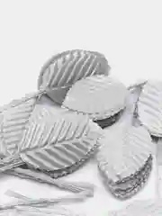 Серебряный листья искусственные на проволоке