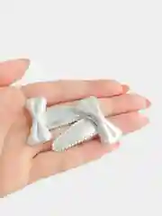 Заколка Бантик клик-клак, 2 штуки, золотой, серебряный