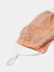 Коралловый меланж маски для лица со стразами
