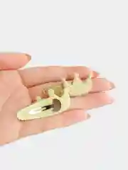 Заколка Корона клик-клак, 2 штуки, золотой, серебряный