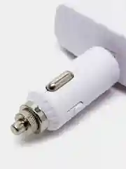 Белый автомобильное зарядное устройство 3в1. Разветвитель прикуривателя. USB-переходник