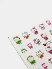 Голубой слайдер-дизайн для ногтей, водные наклейки "Hello Kitty", 12 видов