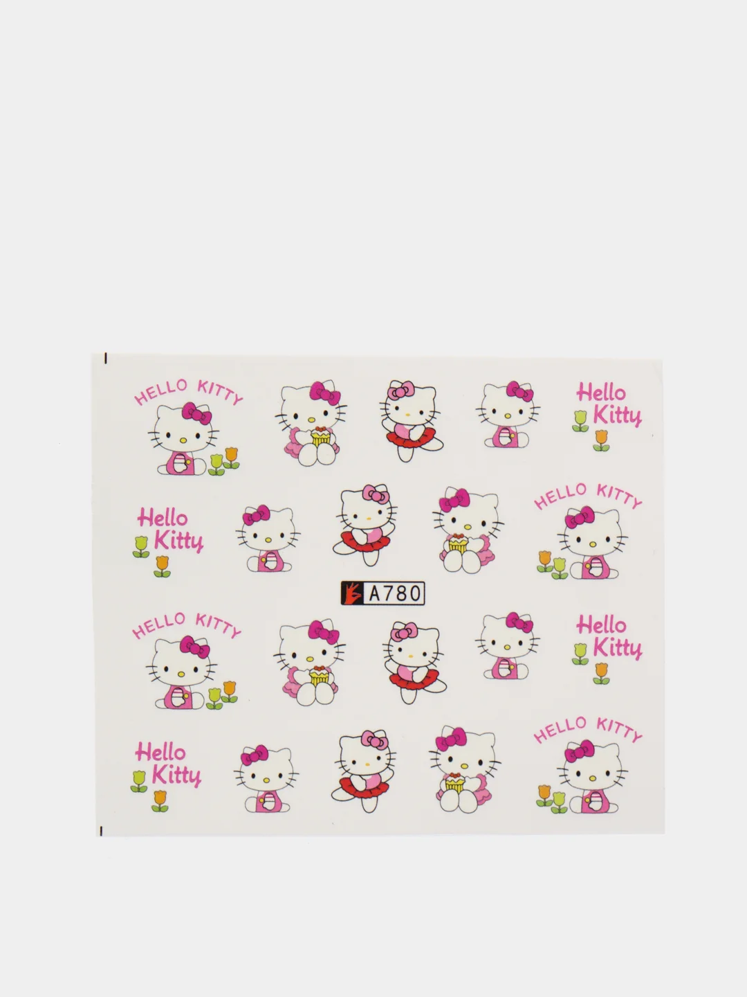 Багровый слайдер-дизайн для ногтей, водные наклейки "Hello Kitty", 12 видов